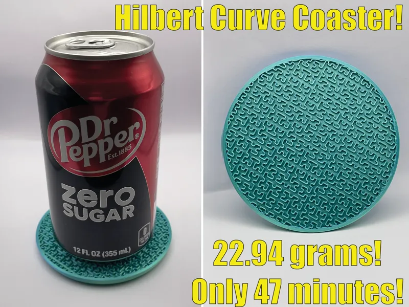 Hilbert Curve Drink Coaster