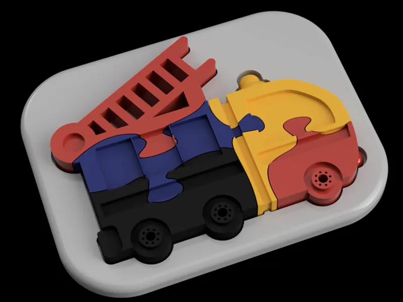 fire department car - Puzzle for Kids
