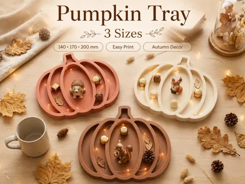 Bandeja organizadora: Pumpkin Tray – 3 Sizes | Fall Decor — referencia de MakerWorld