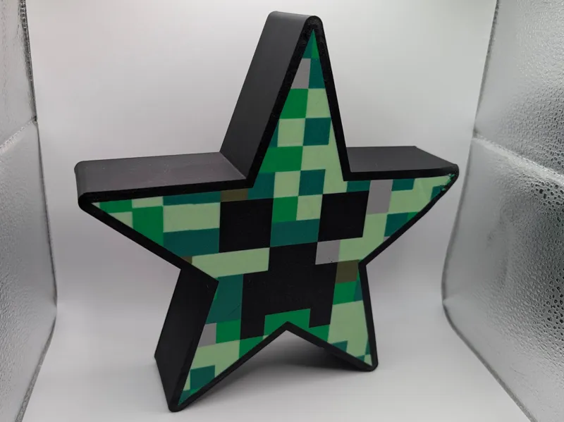 Minecraft Creeper Christmas Tree Star Topper