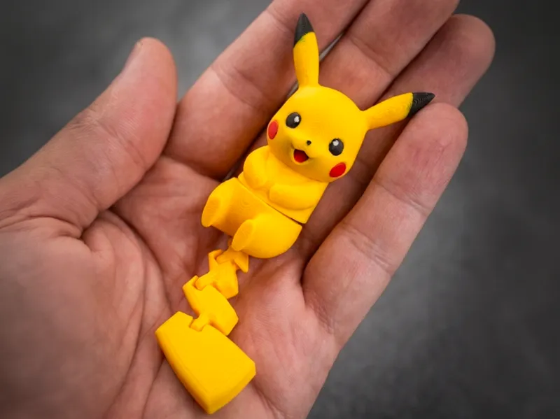 Flexi Pikachu Articulated Fidget Keychain