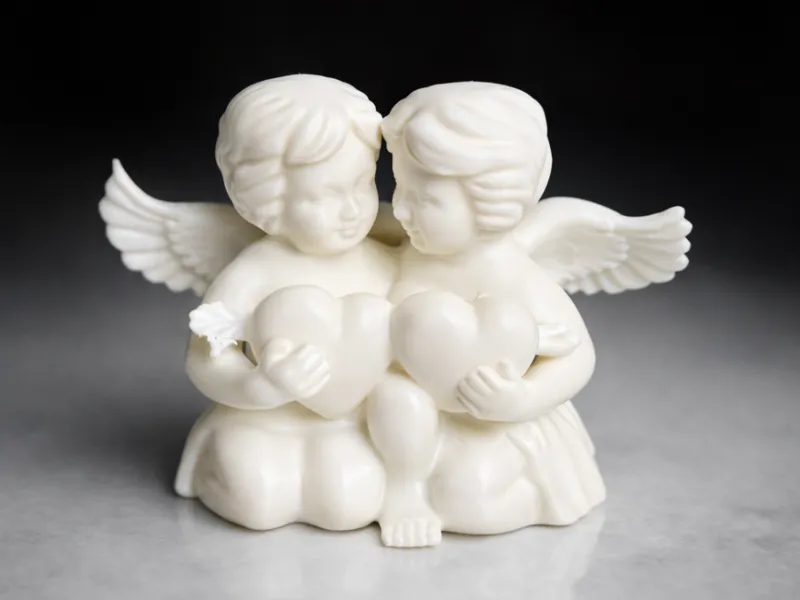 Engelspaar mit Herzen – Dekorative Figur 