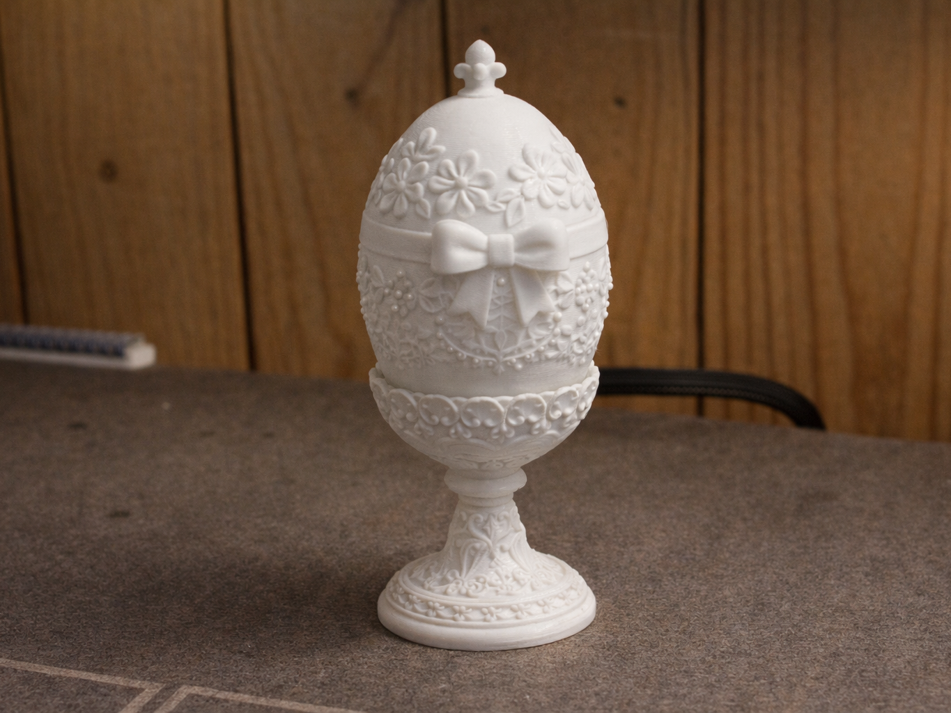 Elegant Ornamental Easter Egg on Stand