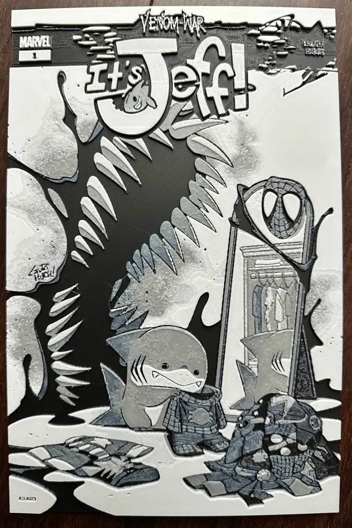 Jeff the Landshark Comic Book Cover - Hueforge