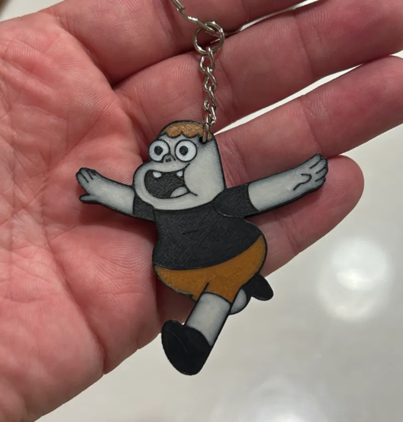 Clarence Running - Cartoon Keychain