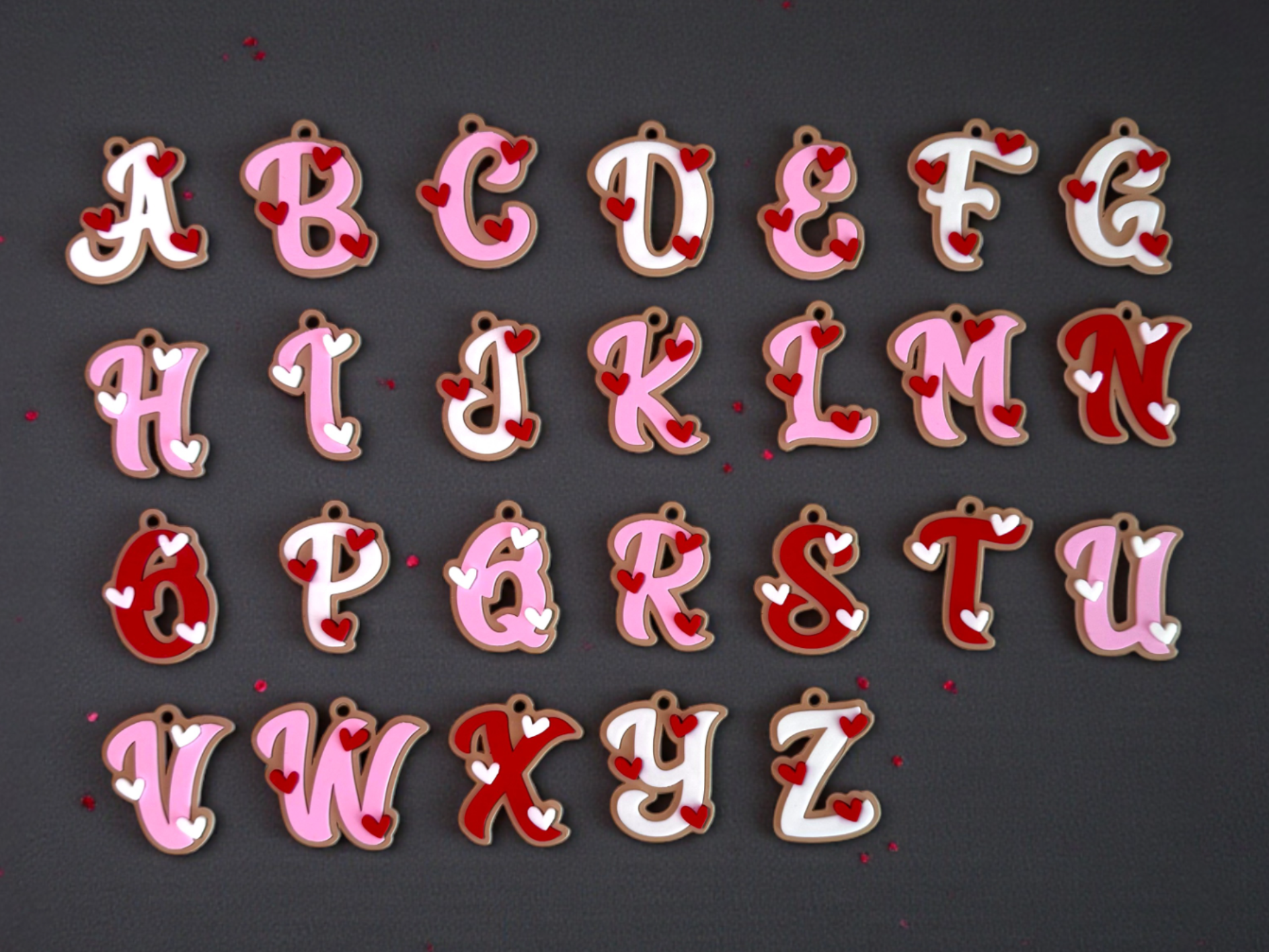 Valentine's Day Alphabet Keychain