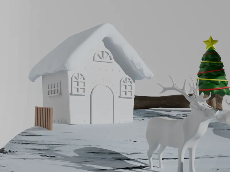 Snow-Covered Christmas House