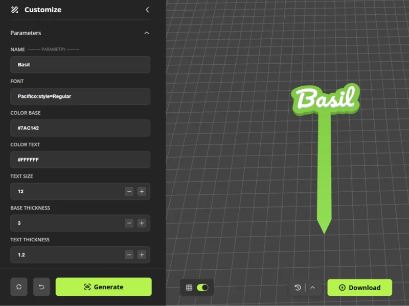Customizable Garden Tag Label Generator