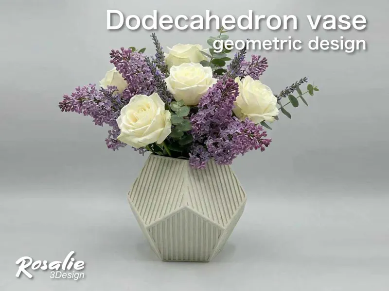 Dodecahedron vase with ribs