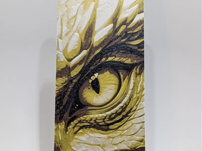 Gold Dragon Bookmark - Four Color HueForge
