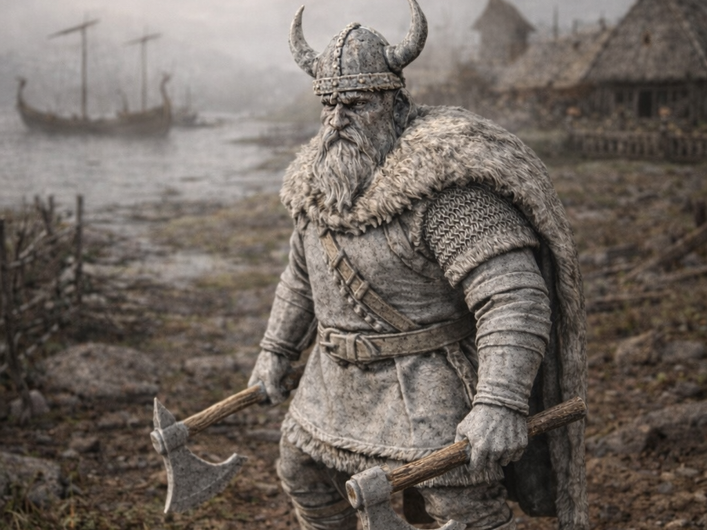 Nordischer Krieger – bewaffneter Wikinger