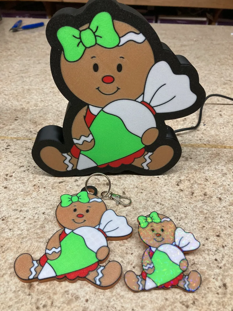 Mini 6" decorating gingerbread girl mini led light box