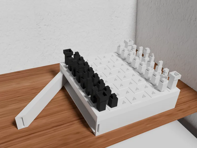 Travel chess with storage