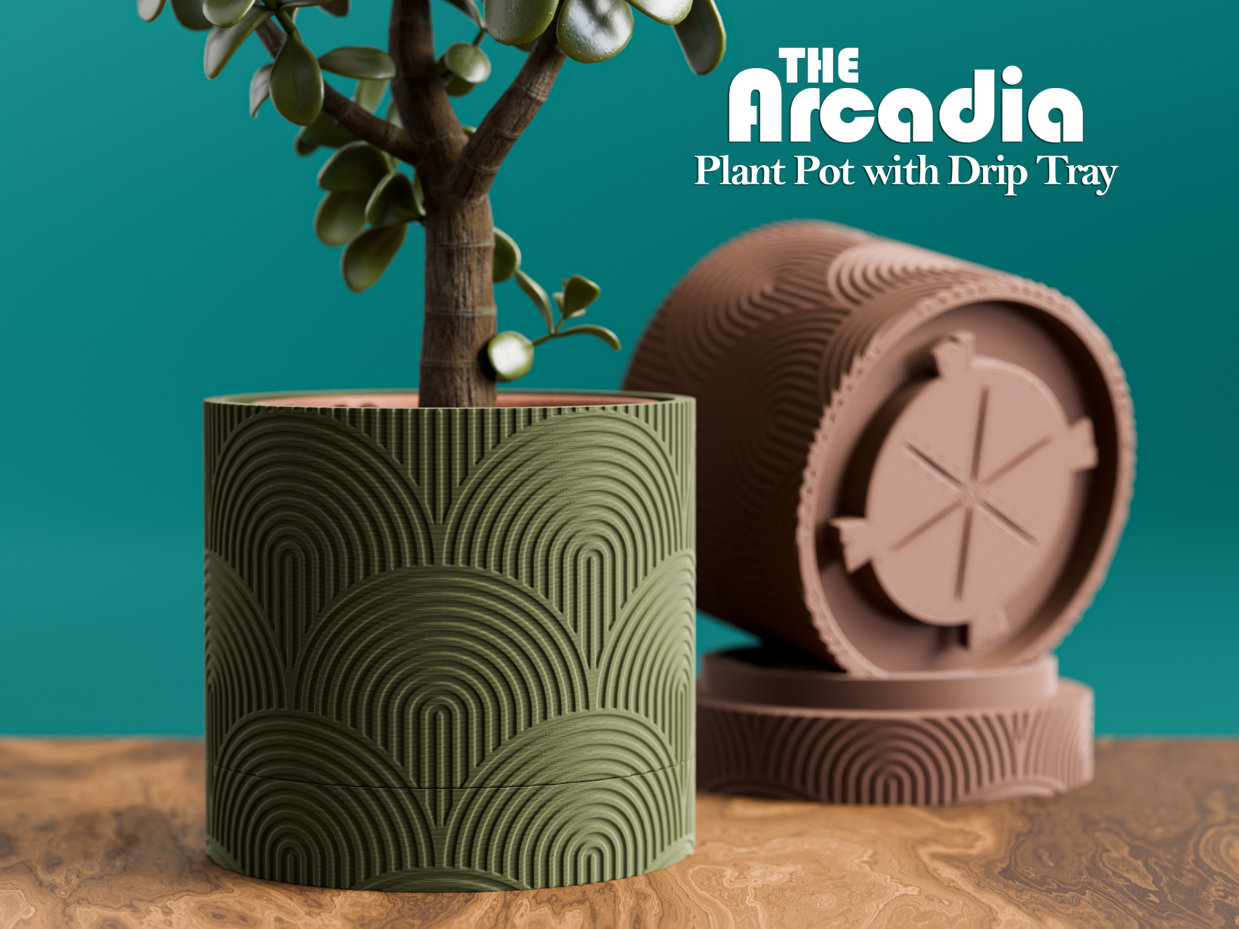 Indoor Plant Pot The Arcadia with Hidden Drip tray