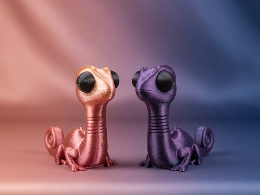 Springy chameleon toy