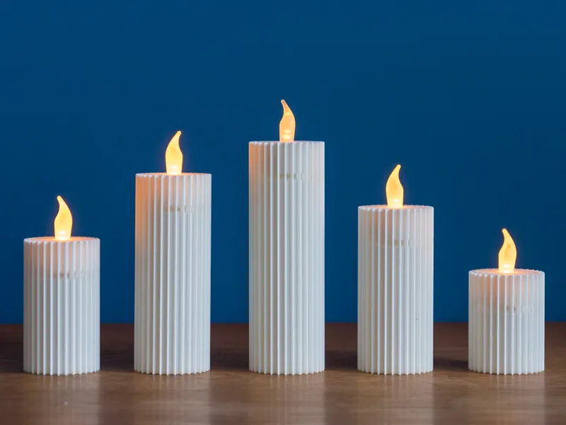 Ribbed Candle Holder - LED Tea Light