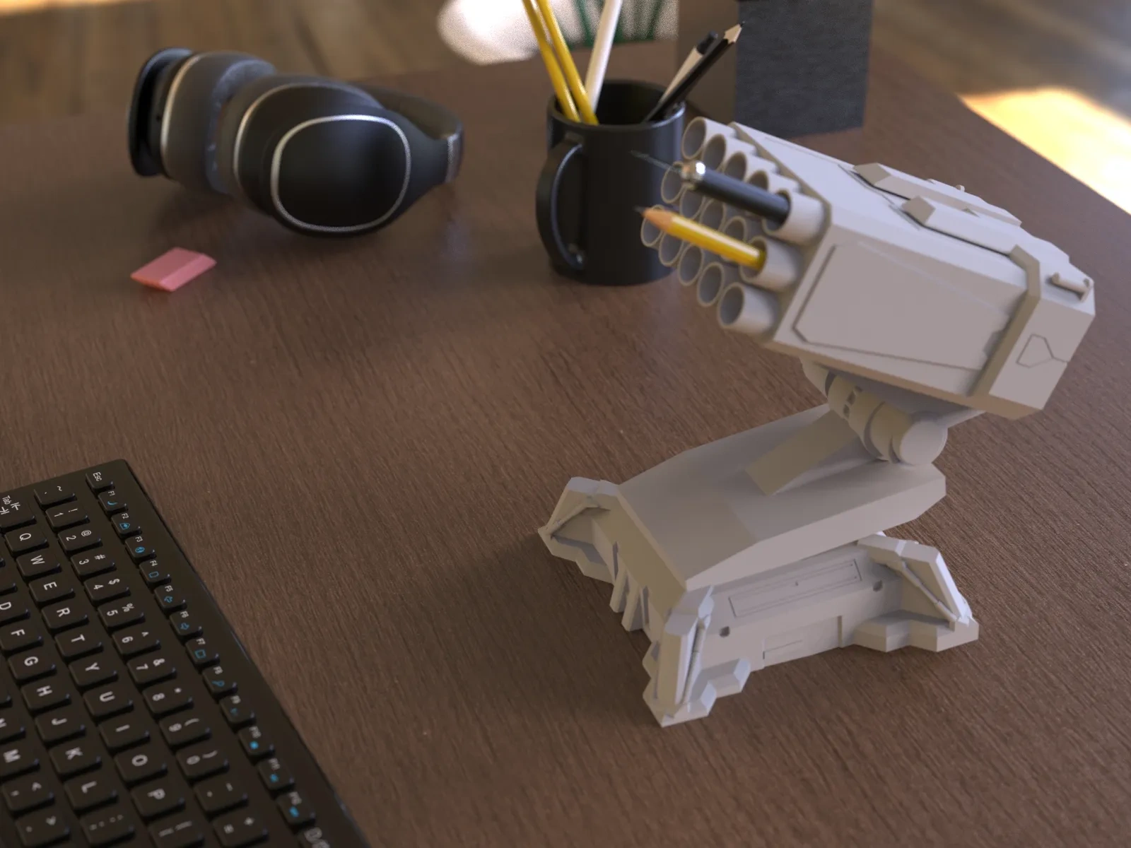 重装前哨 导弹阵列 分体组装式可活动笔筒 Missile array pen holder