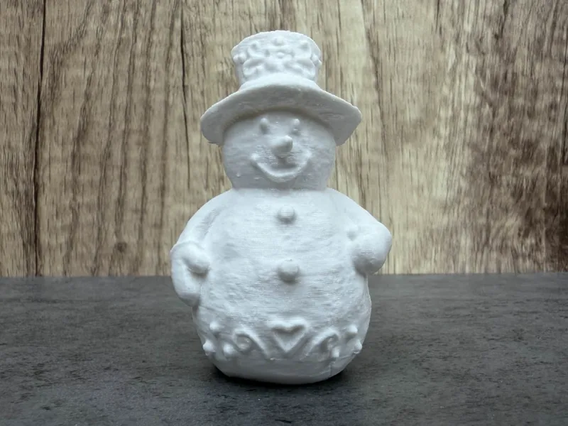 Snowman with Top Hat Printed Winter Figurine