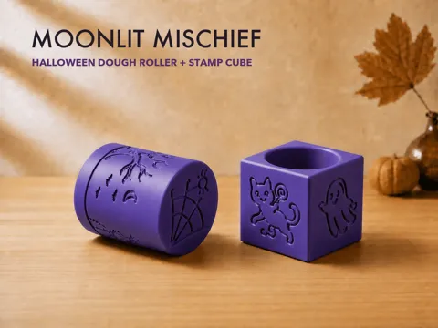 Adorno temático: Moonlit Mischief – Halloween Play Dough Roller — referencia de MakerWorld