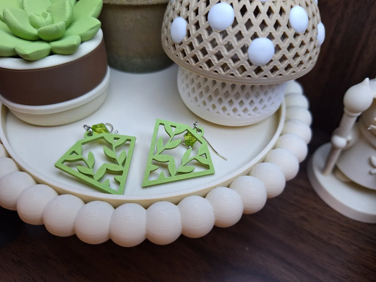 Boho Botanical Geometric Earrings view 2