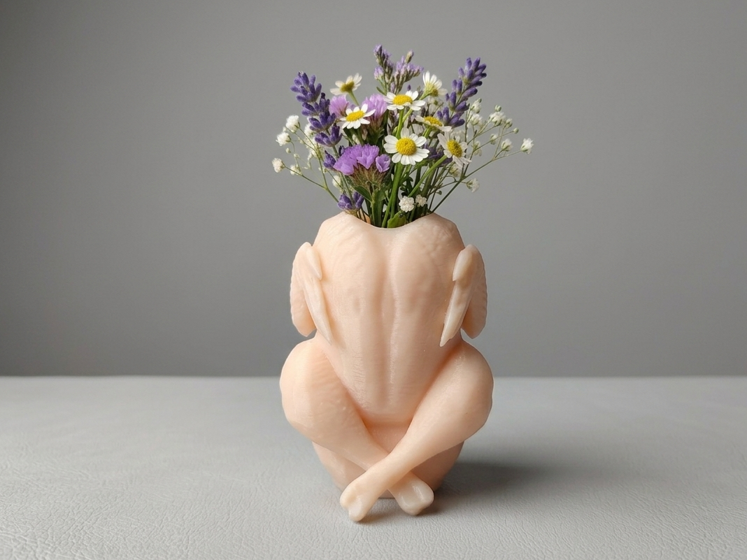 Funny Chicken Vase / Planter – Quirky Home Decor