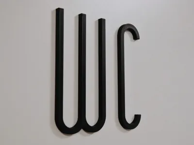Minimal WC Door Sign 12.5cm - Hygge Style