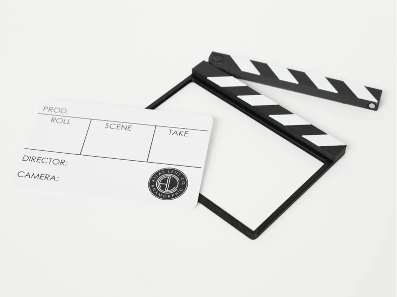 mini clapperboard for atlas lens co. mini slate