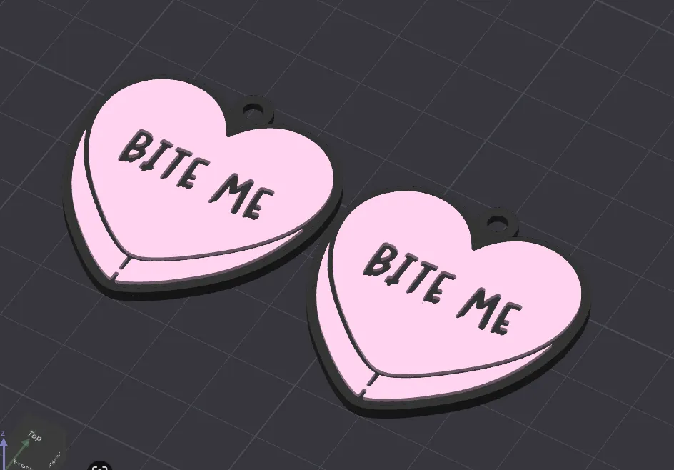 Bite Me Candy Heart Earrings -Free Commercial Lic. view 4