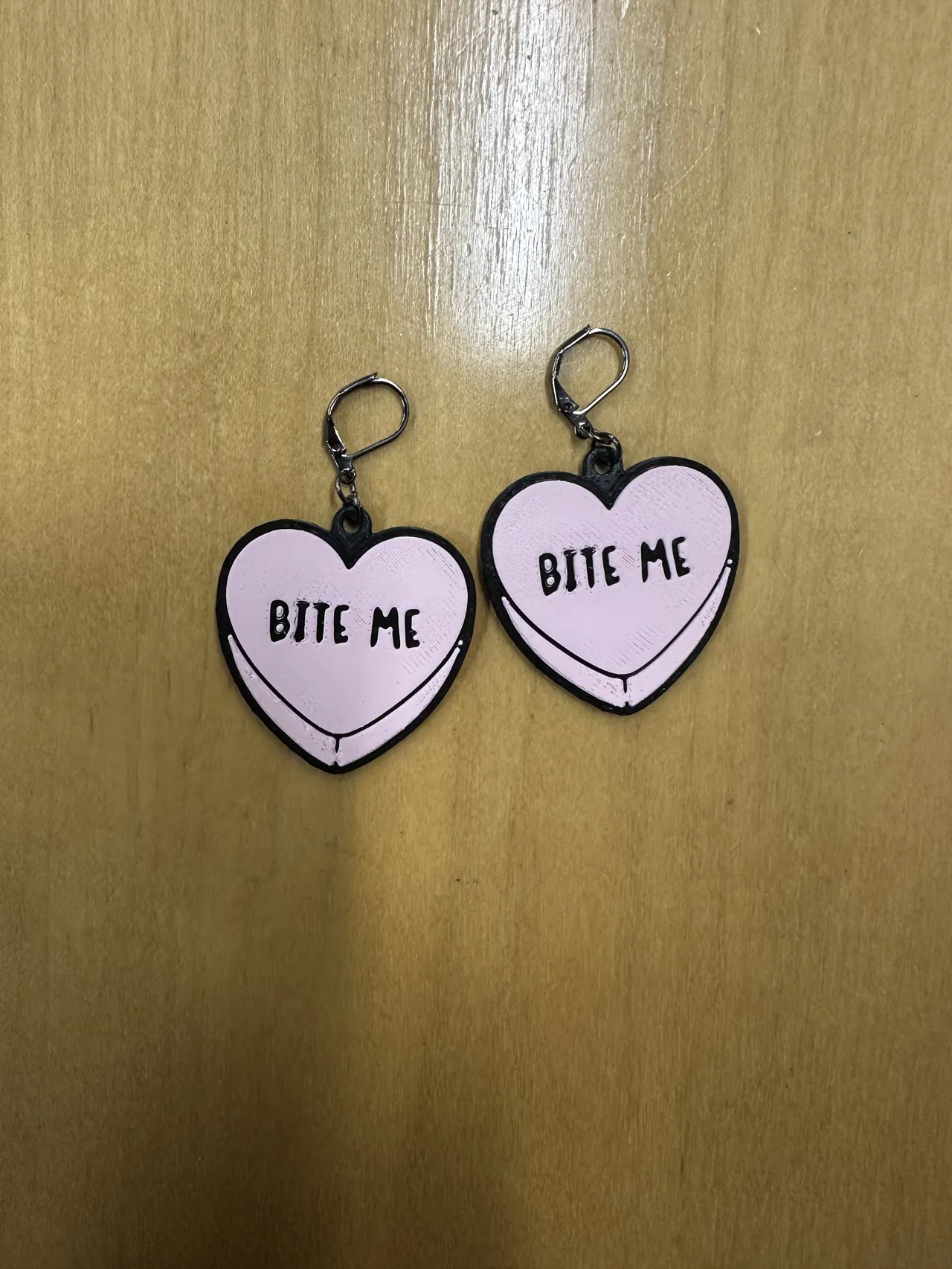 Bite Me Candy Heart Earrings -Free Commercial Lic. view 2