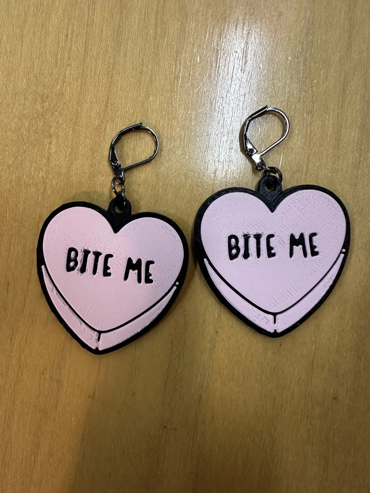 Bite Me Candy Heart Earrings -Free Commercial Lic. view 3