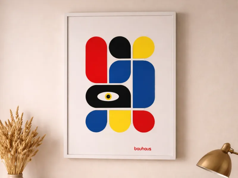 Bauhaus Abstract poster - Foral Juxtaposition