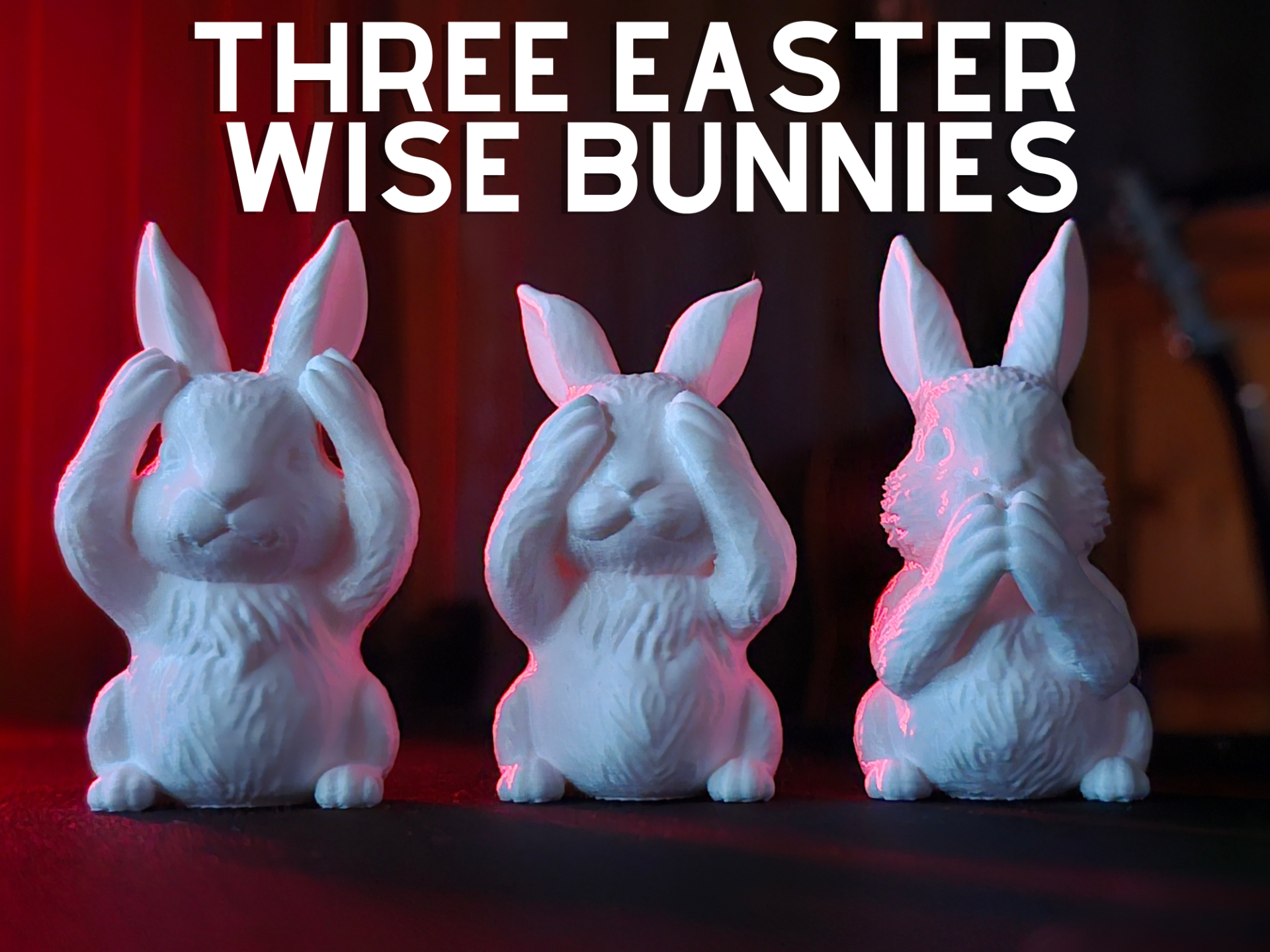 Three Easter Wise Bunnies - Ostern