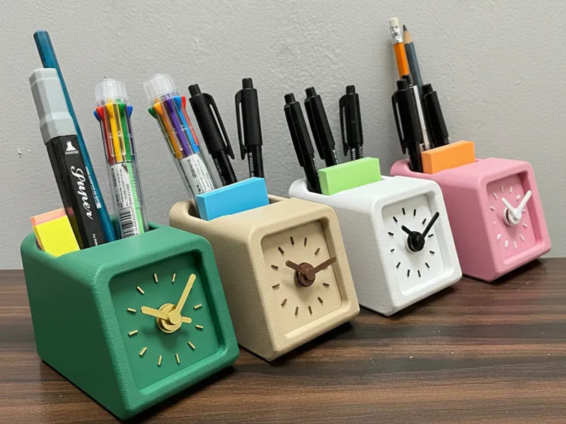 Minimal Desk Clock Organizer