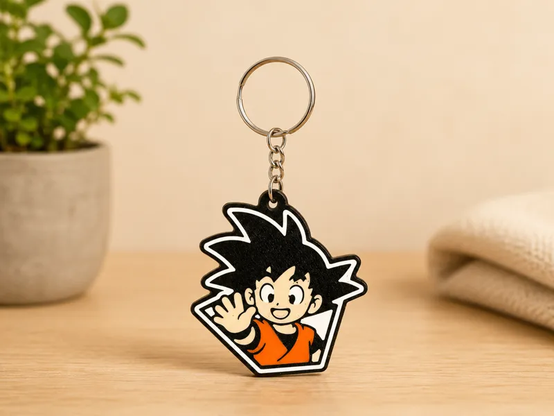Goku Fan Art Keychain – Waving Pose