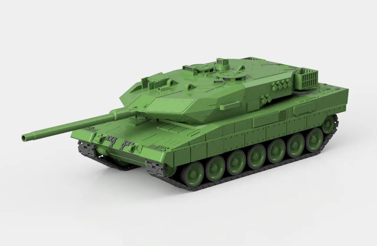 Leopard 2A6 German main battle tank 3D Model view 2