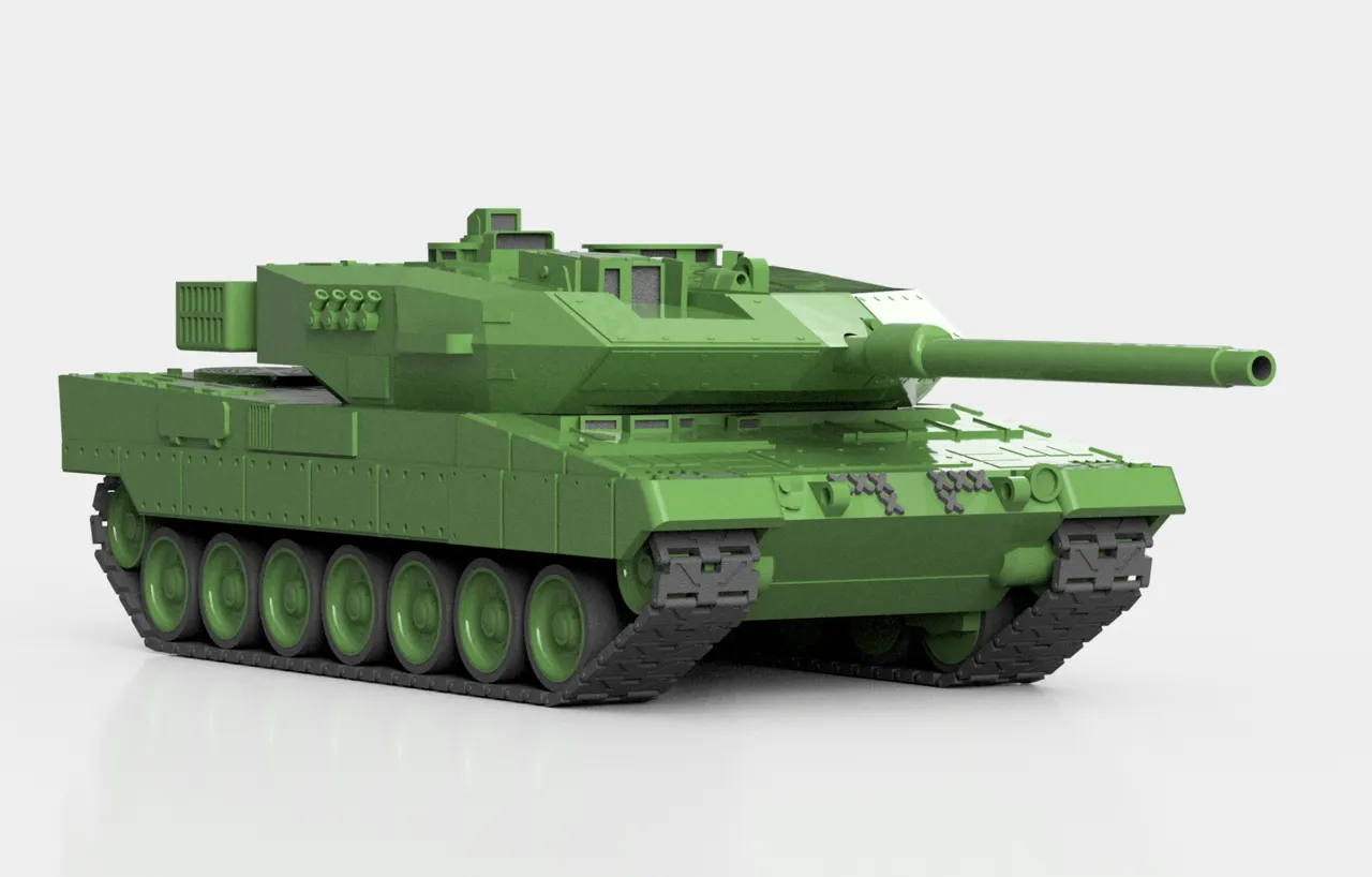 Leopard 2A6 German main battle tank 3D Model view 3