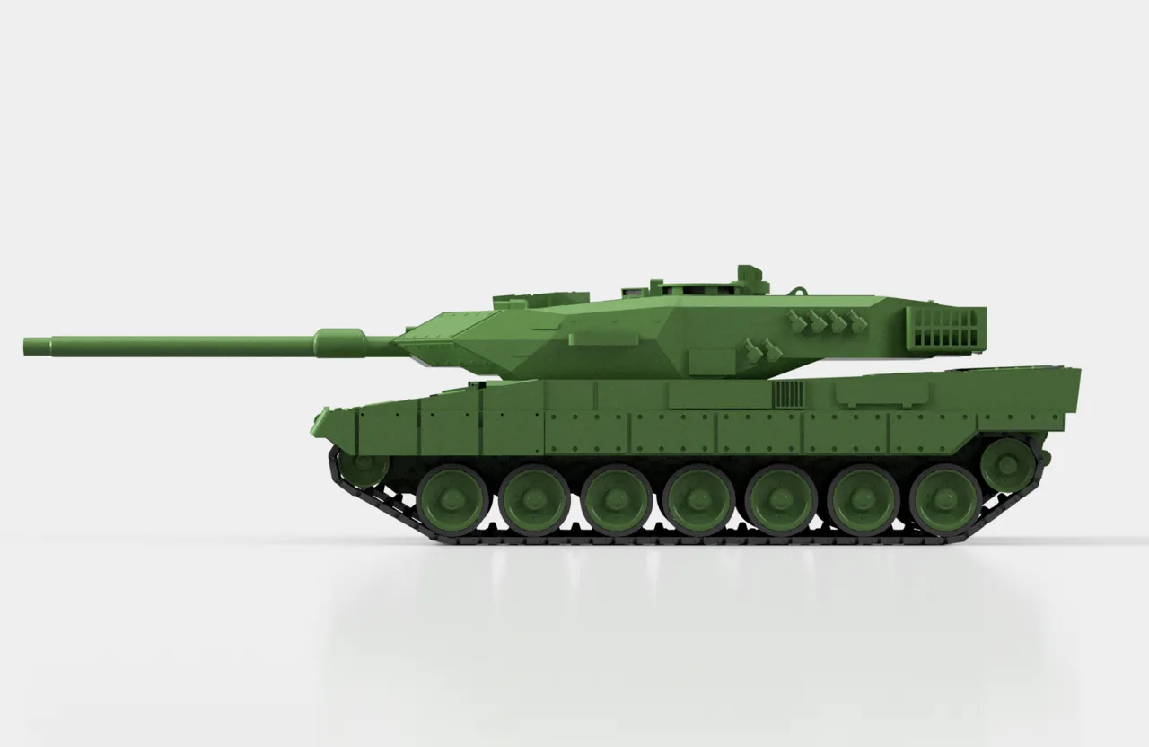 Leopard 2A6 German main battle tank 3D Model view 4