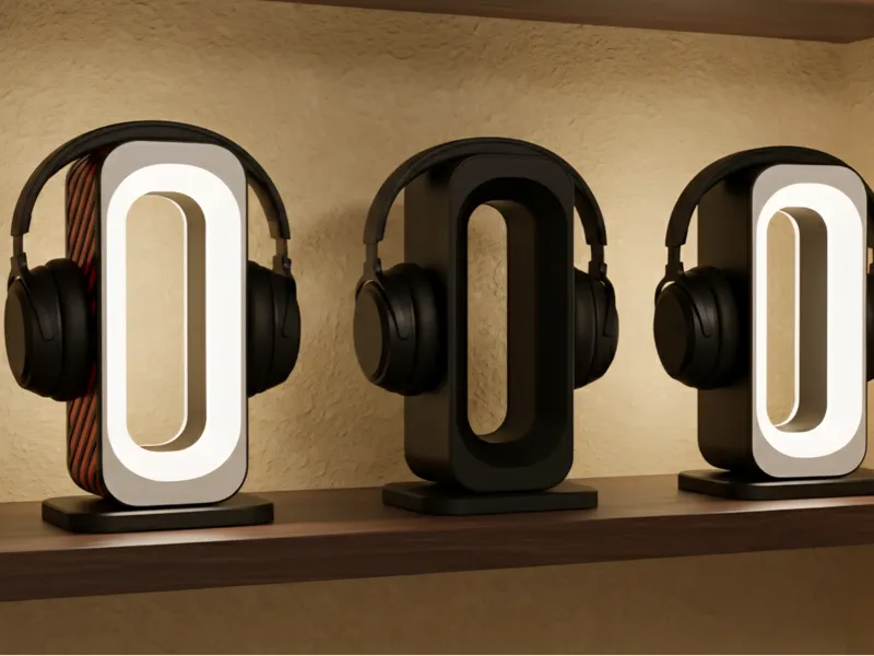 Modern Headphone Stand with Ambient Lighting