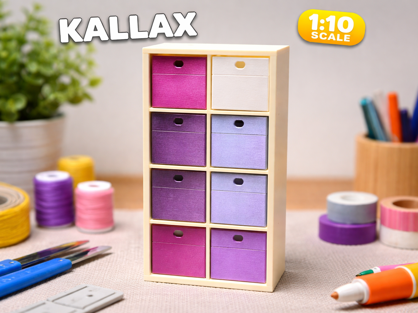 Mini IKEA KALLAX Shelf – 1:10 Scale