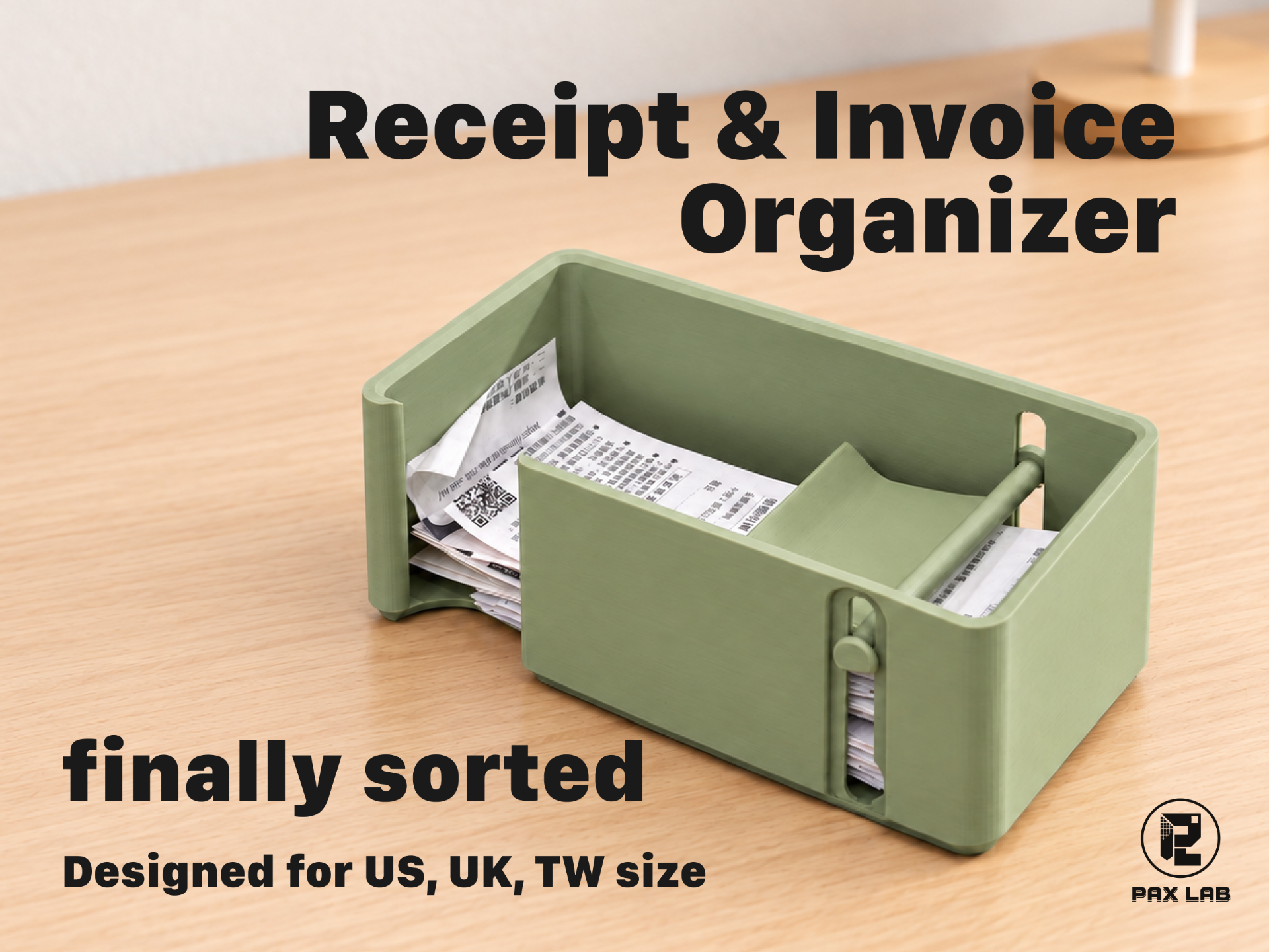 Receipt Invoice Organiser- fit UK, US & Tw receipt 3D model