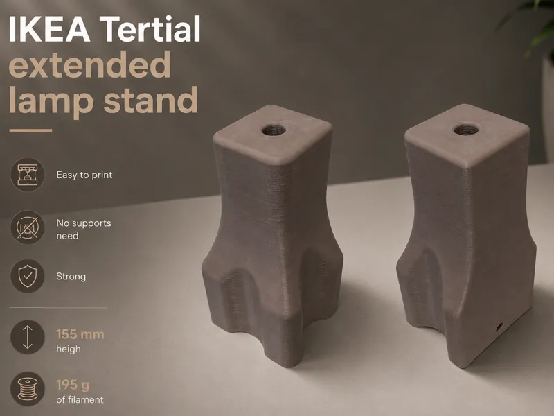 IKEA Tertial Lamp Height Extension Stand – 155 mm