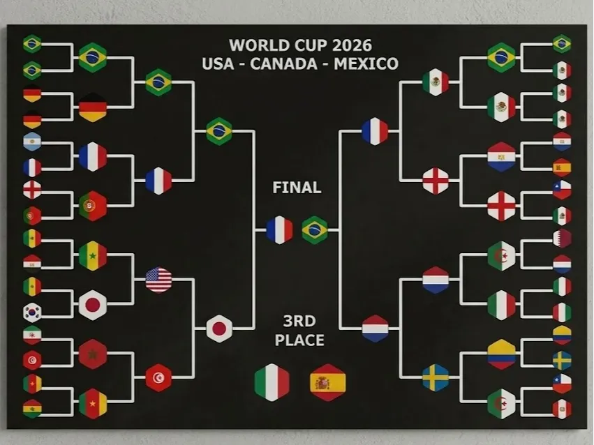 Tabela de Playoffs Modular da Copa do Mundo 2026 - Modelo gratuito para ...