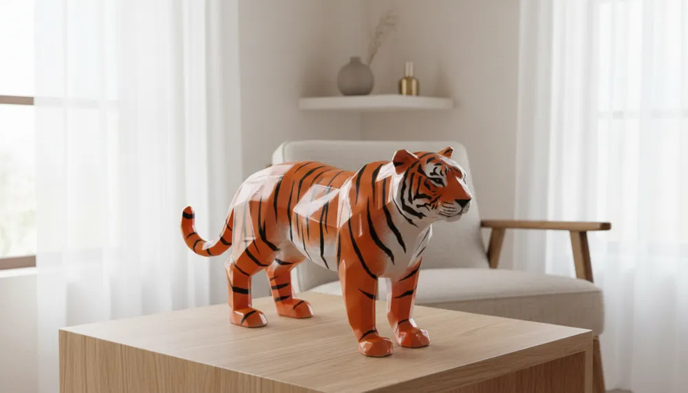 Modern Tiger Sculpture - Free 3D Print Model - MakerWorld