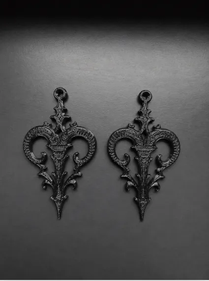 Aries Zodiac Gothic Earrings –3D Printable STL view 3