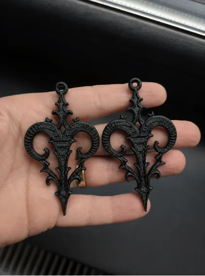 Aries Zodiac Gothic Earrings –3D Printable STL view 4