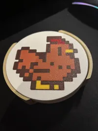 Brown chicken coaster + holder