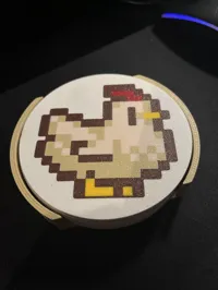White chicken coaster + holder
