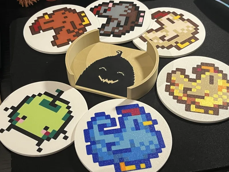 Stardew Valley Coasters with Holder