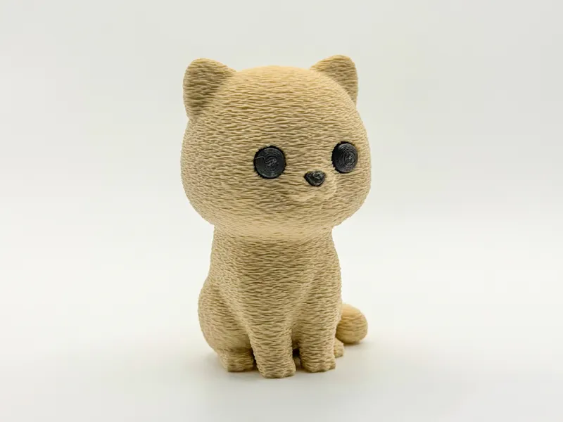 Fluffy Cat — Hairy Texture Animal Figure