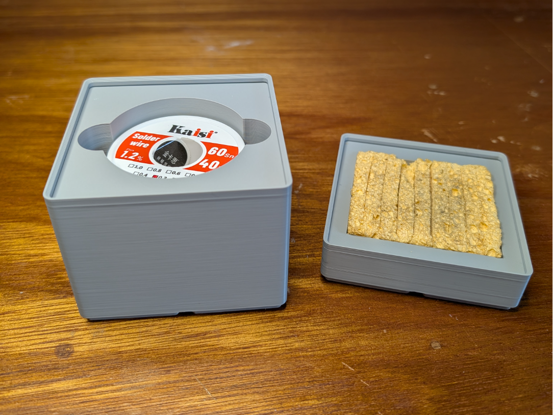 Solder Wire and Sponge Bin for Gridfinity